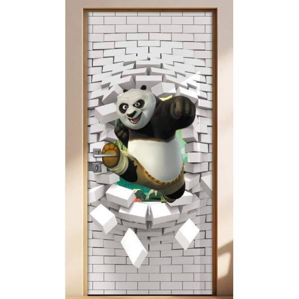 Adesivo Para Porta 3d Kung Fu Panda