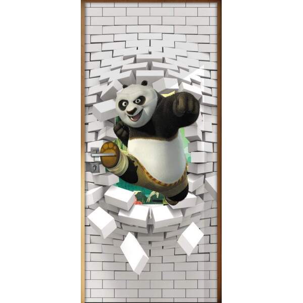 Adesivo Para Porta 3d Kung Fu Panda