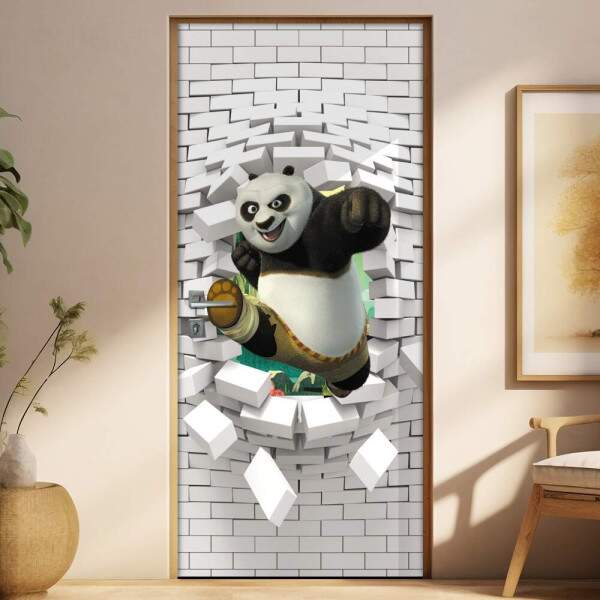 Adesivo Para Porta 3d Kung Fu Panda