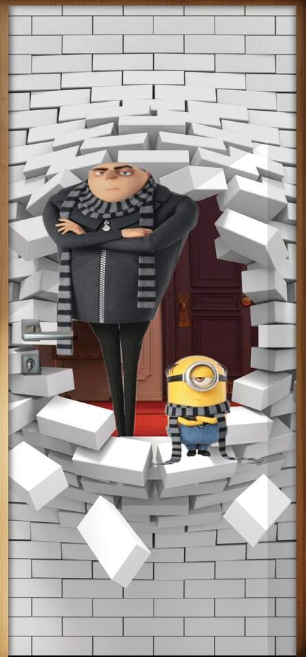 Adesivo Para Porta 3d Minions 3