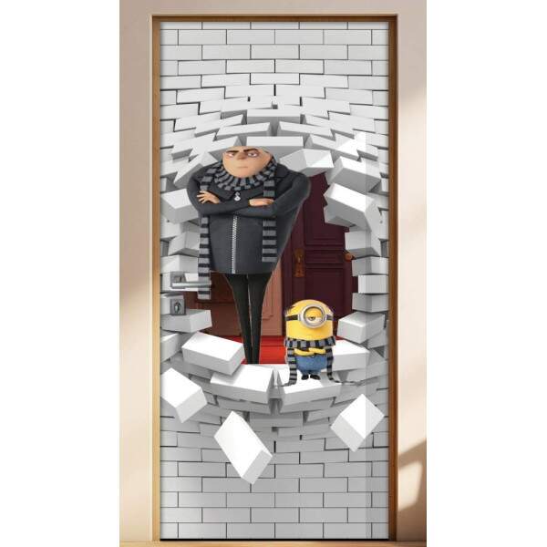 Adesivo Para Porta 3d Minions 3