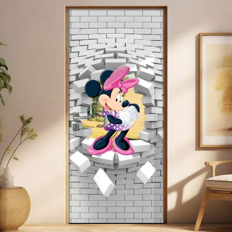 Adesivo Para Porta 3D Minnie