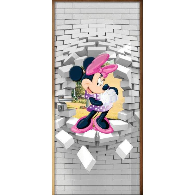 Adesivo Para Porta 3d Minnie