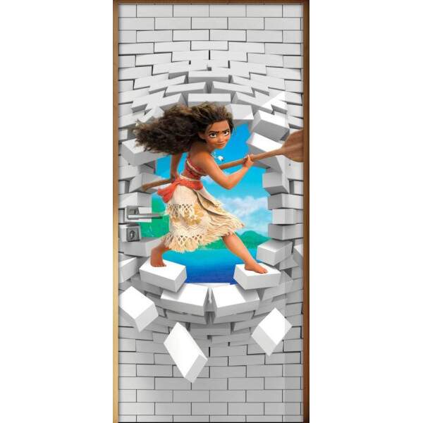 Adesivo Para Porta 3d Moana