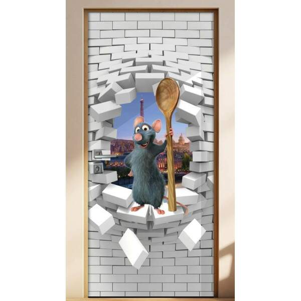 Adesivo Para Porta 3D Ratatouille