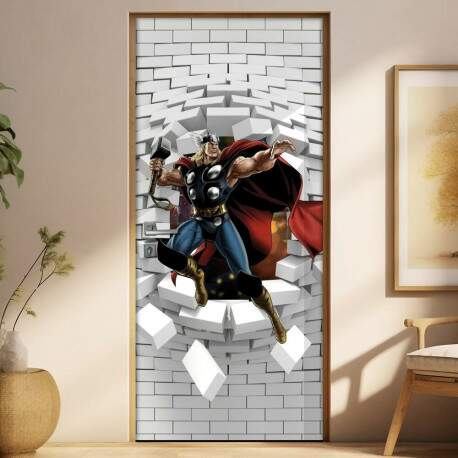 Adesivo para Porta 3D Thor