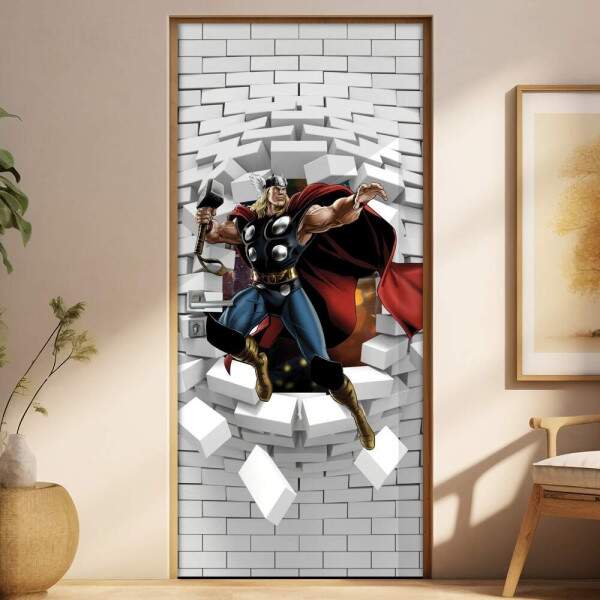 Adesivo para Porta 3D Thor