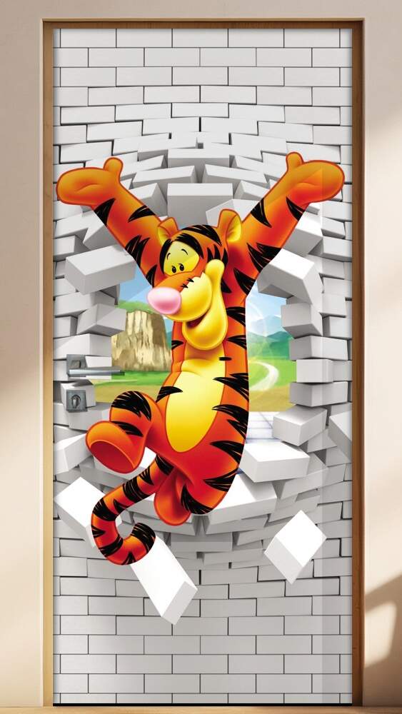 Adesivo Para Porta 3d Tigr�o