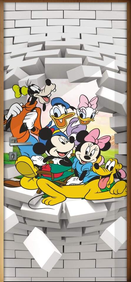 Adesivo Para Porta 3d Turma Do Mickey
