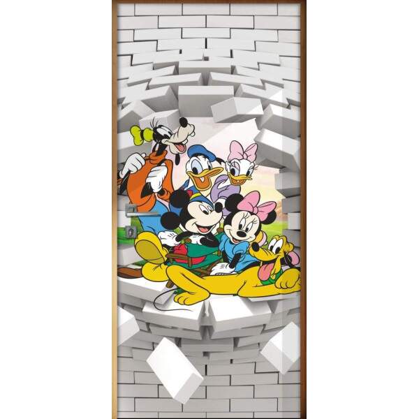 Adesivo Para Porta 3d Turma Do Mickey