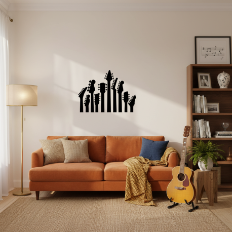 Adesivo de Parede Guitarras Silhueta