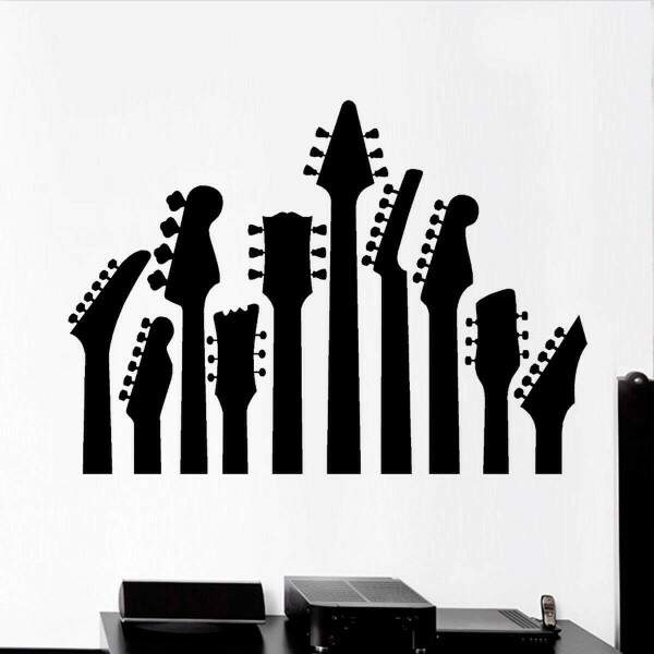Adesivo de Parede Guitarras Silhueta