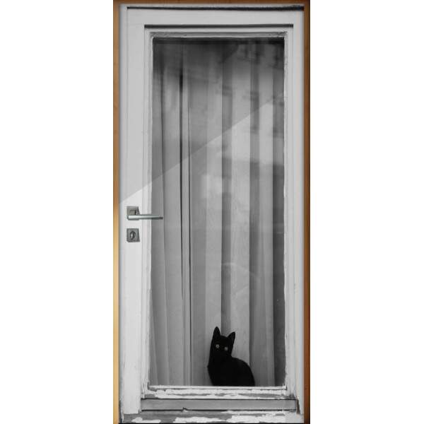 Adesivo Para Porta Animais Gato Na Janela