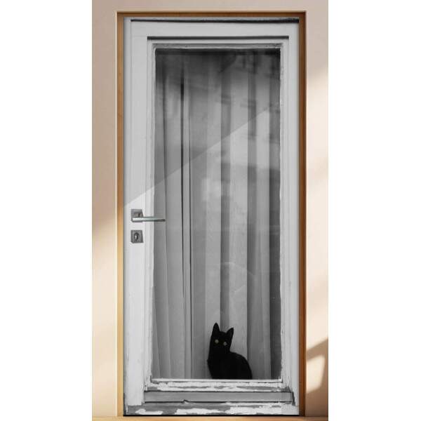 Adesivo Para Porta Animais Gato Na Janela