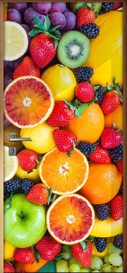 Adesivo Para Porta De Cozinha Frutas