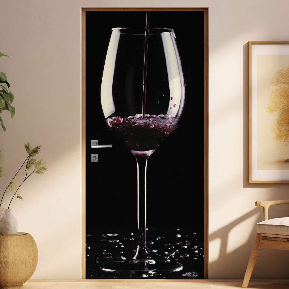 Adesivo Para Porta De Cozinha Taa De Vinho