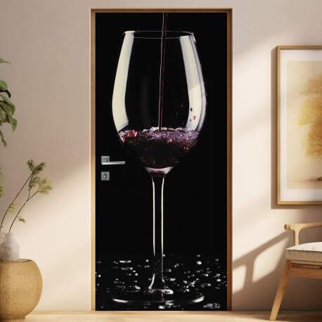 Adesivo Para Porta De Cozinha Taa De Vinho