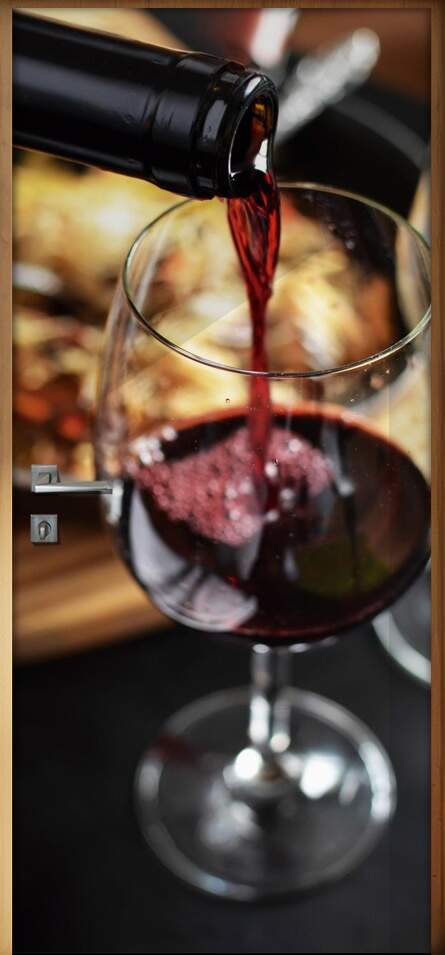 Adesivo Para Porta De Cozinha Vinho Na Taa