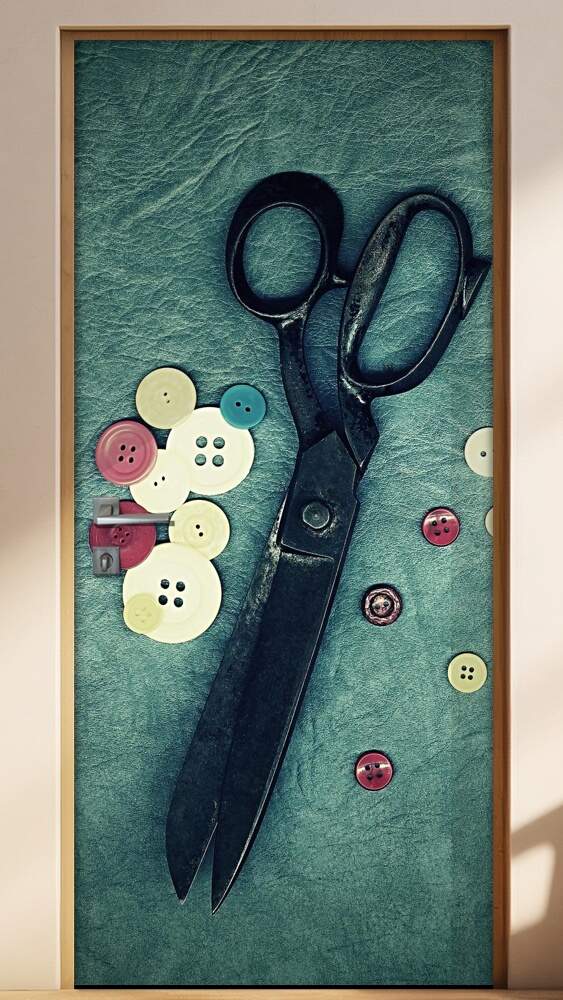 Adesivo para Porta Tesoura e Bot�es