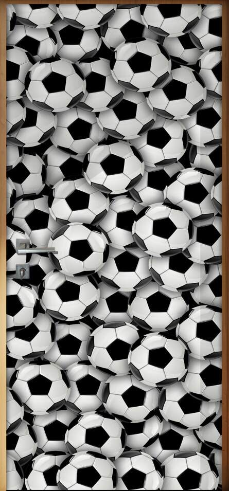 Adesivo para Porta Esportes Bolas de Futebol