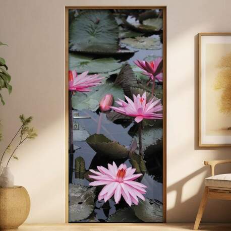 Adesivo para Porta Florais Flor de Ltus 03