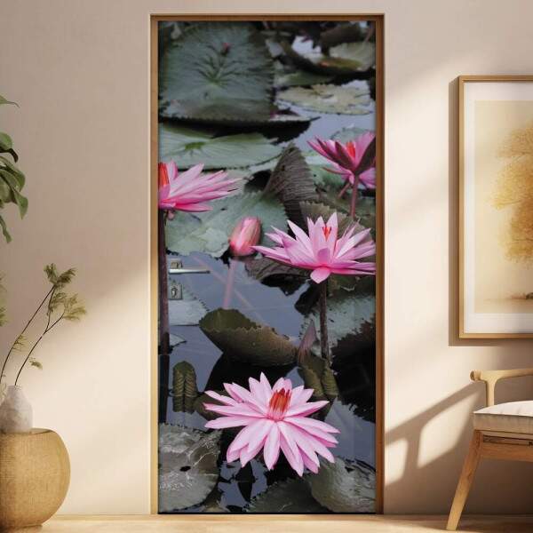 Adesivo para Porta Florais Flor de Ltus 03