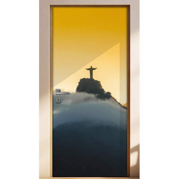 Adesivo Para Porta Cristo Redentor Rio De Janeiro