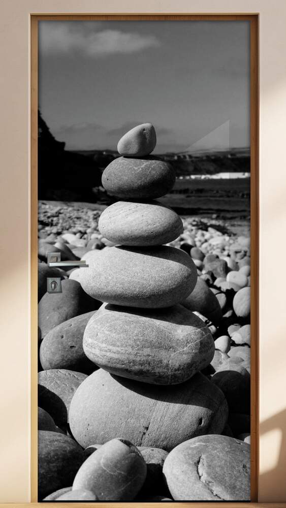 Adesivo para Porta Paisagem Pedras Medita��o 2