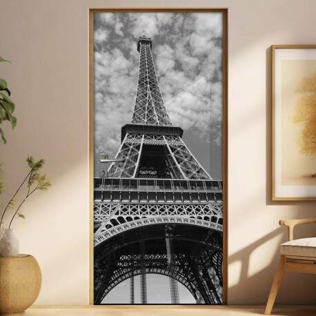 Adesivo para Porta Torre Eiffel e Nuvens