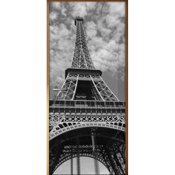 Adesivo para Porta Torre Eiffel e Nuvens