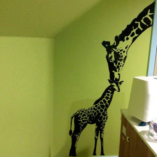 Adesivo de Parede Animais Famlia Girafa