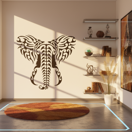 Adesivo de Parede Animais Elefante Tribal