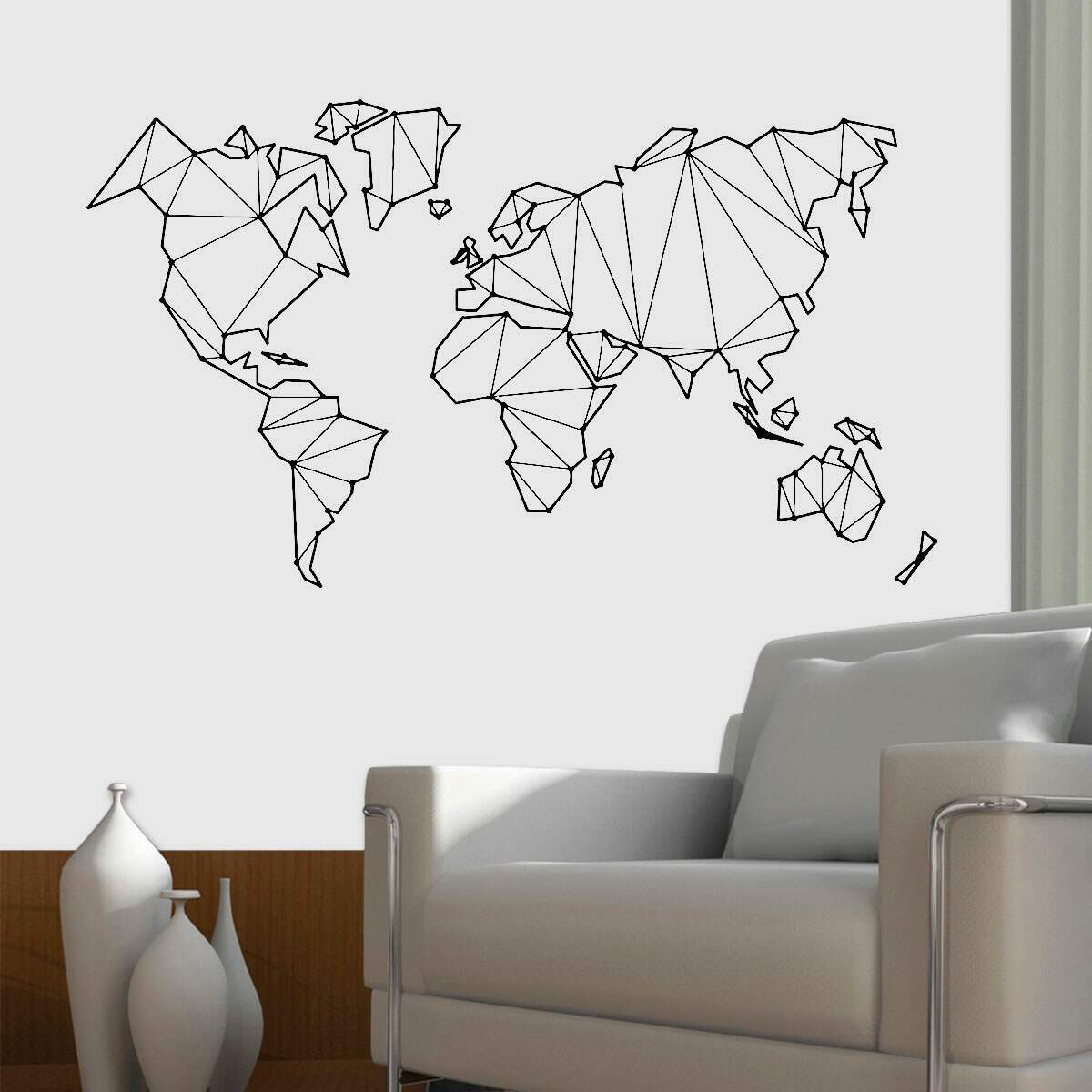 Adesivo de Parede Mapa-M�ndi Origami