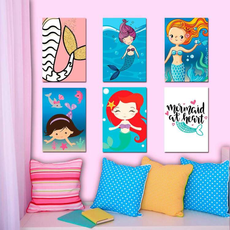 Placa Decorativa Infantil Sereias Meninas