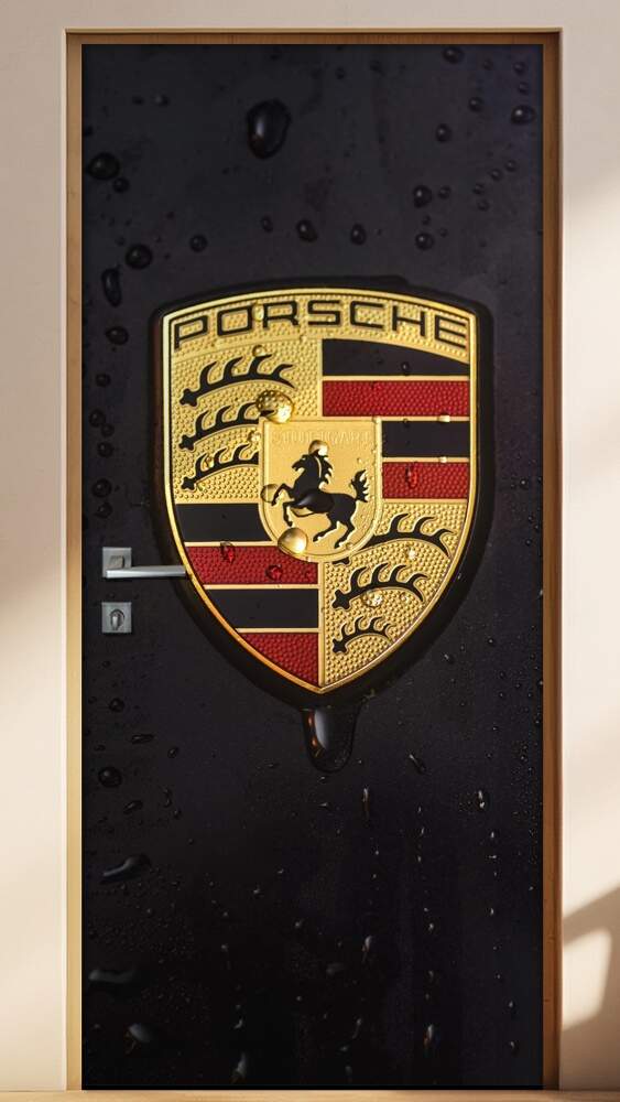 Adesivo Para Porta Carro Porshe Logo 2