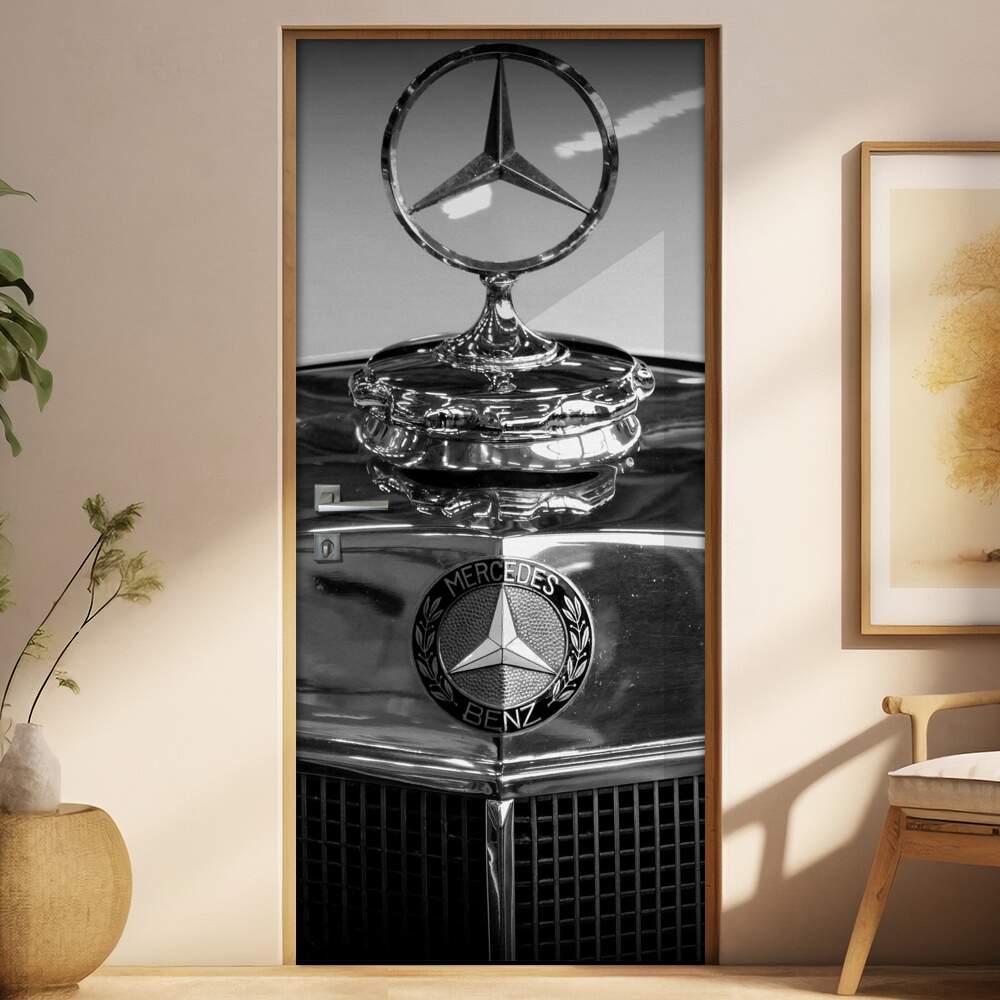 Adesivo Para Porta Carro Antigo Mercedes Logo