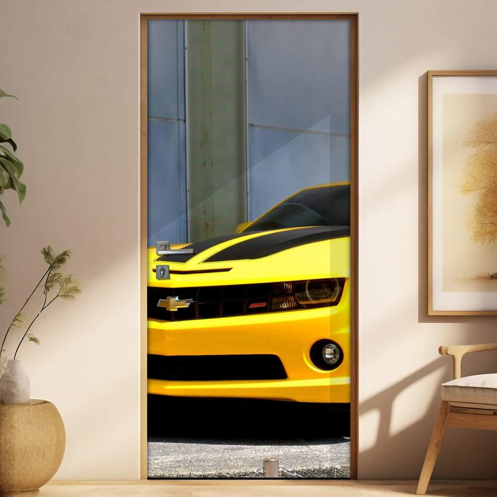 Adesivo Para Porta Carro Camaro Amarelo