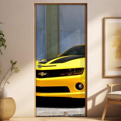 Adesivo Para Porta Carro Camaro Amarelo