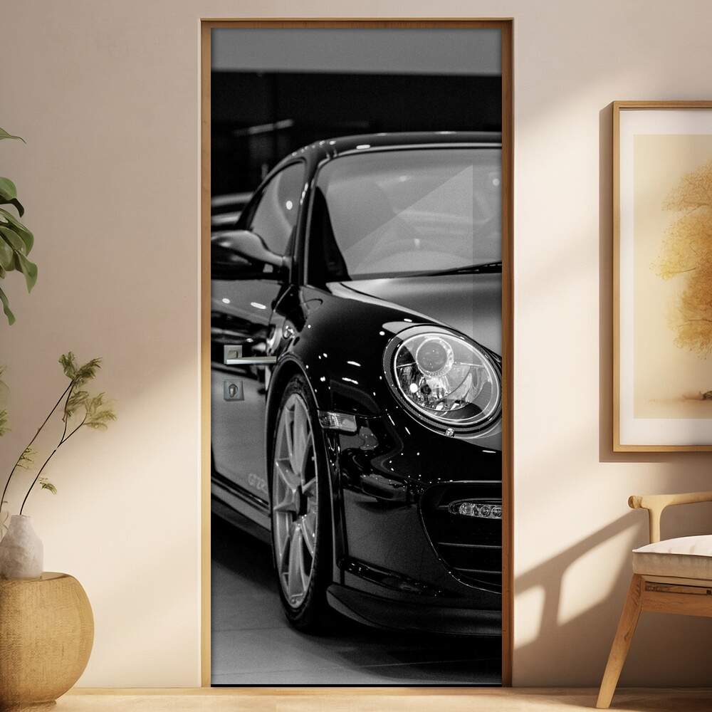 Adesivo Para Porta Carro Porsche Preto