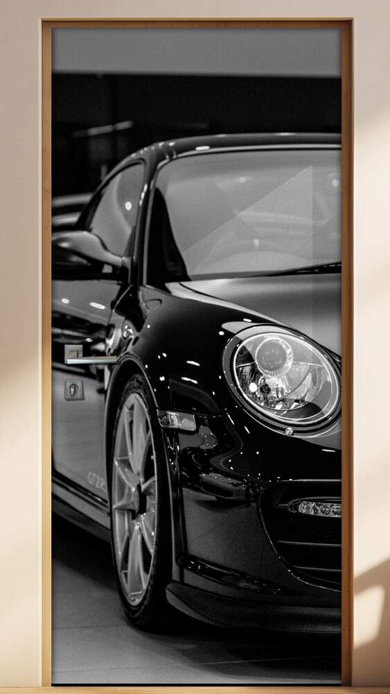 Adesivo Para Porta Carro Porsche Preto
