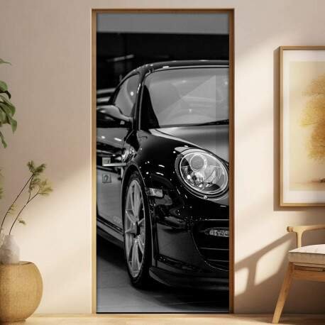 Adesivo Para Porta Carro Porsche Preto