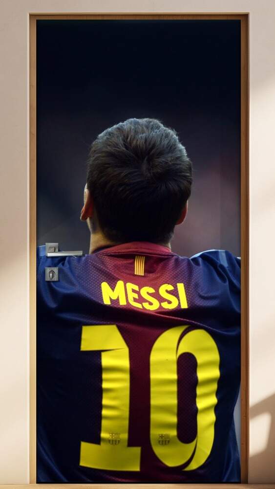 Adesivo para Porta Futebol Barcelona Lionel Messi