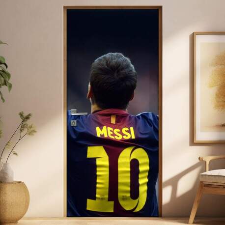 Adesivo para Porta Futebol Barcelona Lionel Messi