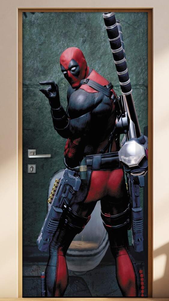 Adesivo Para Porta Deadpool 4