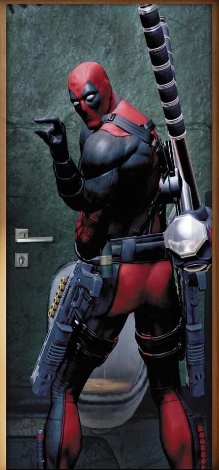 Adesivo Para Porta Deadpool 4