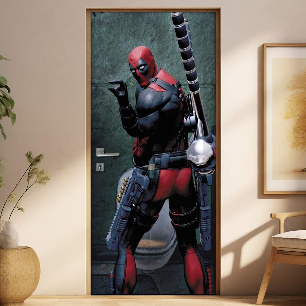 Adesivo Para Porta Deadpool 4