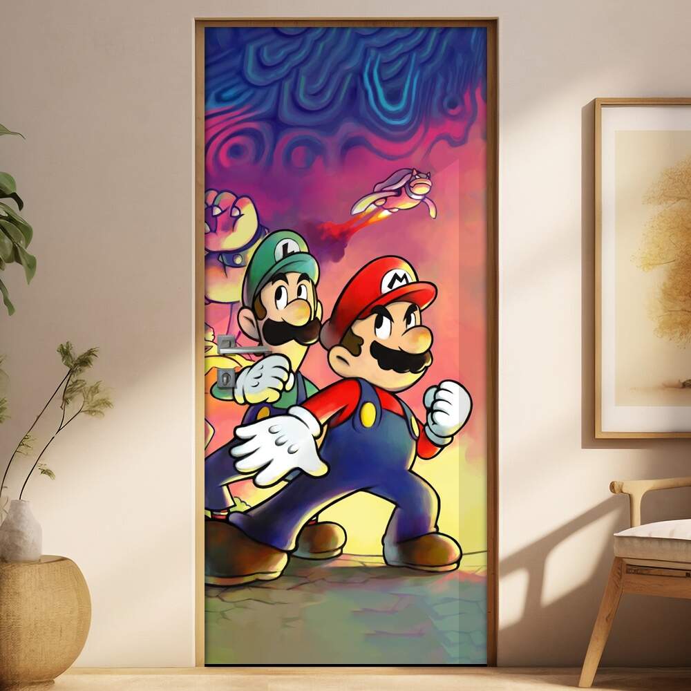 Adesivo para Porta Super Mario e Luigi