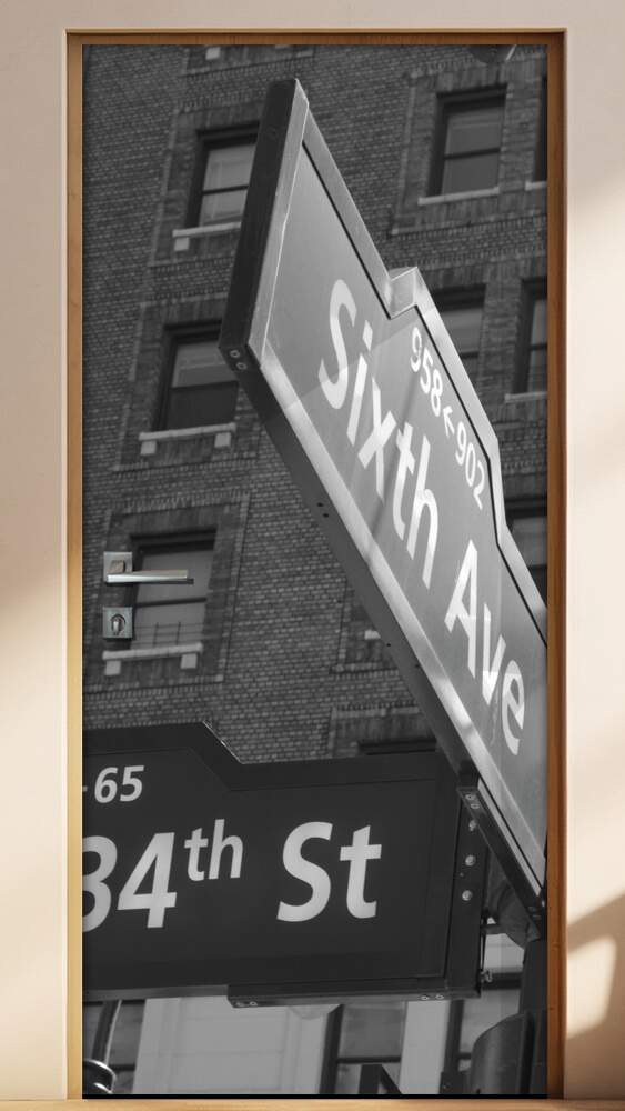 Adesivo Para Porta Cidade De Nova York Placas