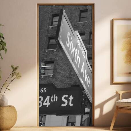 Adesivo Para Porta Cidade De Nova York Placas