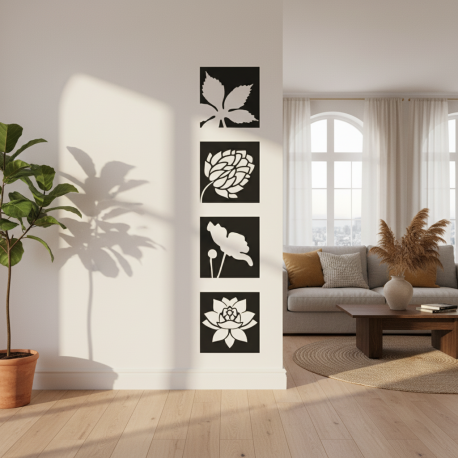 Adesivo de Parede floral em quadros Mod. 1